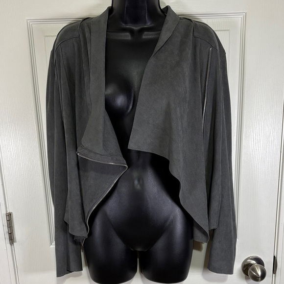BLANKNYC Women’s Gray Asymmetrical Moto Zip Jacket Size Medium - Picture 4 of 8